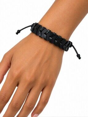 black braided leather bracelet